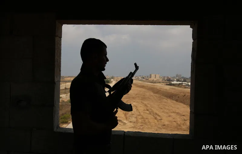 Palestinian policemen patrol on the border with Egypt, in Rafah in the southern of Gaza Strip August 17, 2017. A suicide bomber killed a Palestinian security man in southern Gaza, officials said, in what was seen as a ra...