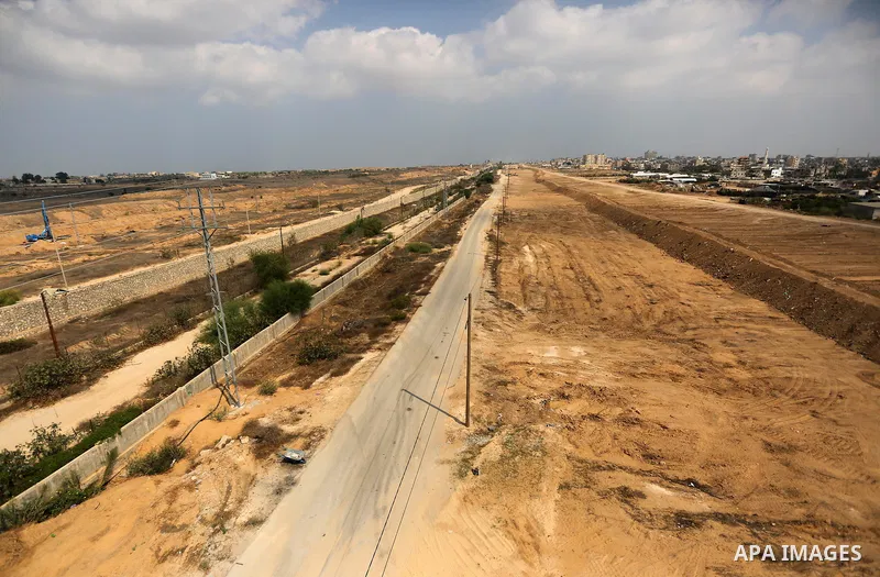 Palestinian policemen patrol on the border with Egypt, in Rafah in the southern of Gaza Strip August 17, 2017. A suicide bomber killed a Palestinian security man in southern Gaza, officials said, in what was seen as a ra...
