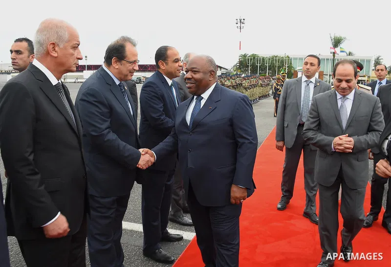 Egyptian President Abdel Fattah Sisi bids farewell to Libreville the capital of Gabon, on August 16, 2017. Photo by Egyptian President Office