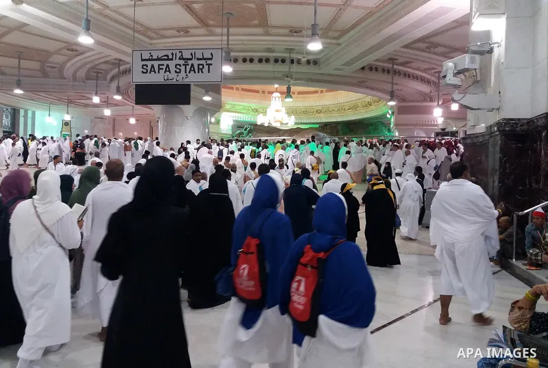 Muslim pilgrims gather during the annual hajj pilgrimage in the holy city of Mecca August 21, 2017. According to the Muslims holy book the Koran, the Kaaba was built by Abraham and his son Ismael, after Ismael had settle...