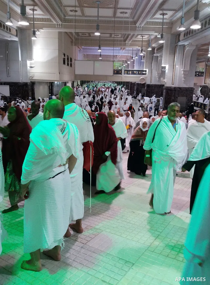 Muslim pilgrims gather during the annual hajj pilgrimage in the holy city of Mecca August 21, 2017. According to the Muslims holy book the Koran, the Kaaba was built by Abraham and his son Ismael, after Ismael had settle...