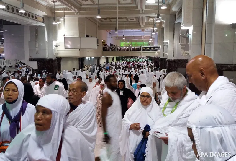 Muslim pilgrims gather during the annual hajj pilgrimage in the holy city of Mecca August 21, 2017. According to the Muslims holy book the Koran, the Kaaba was built by Abraham and his son Ismael, after Ismael had settle...