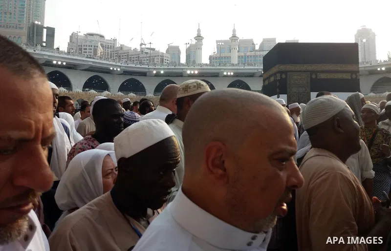 Muslim pilgrims circumambulate around the Kaaba, the cubic building at the Grand Mosque, ahead of the annual Hajj pilgrimage in the Muslim holy city of Mecca, Saudi Arabia on August 28, 2017. According to the Muslims hol...