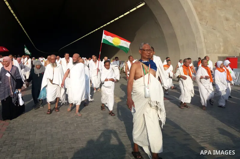 Muslim pilgrims arrive to cast stones at a pillar, symbolizing the stoning of Satan, in a ritual called "Jamarat," a rite of the annual hajj, in Mina near the holy city of Mecca, on September 1, 2017. Muslims around the...