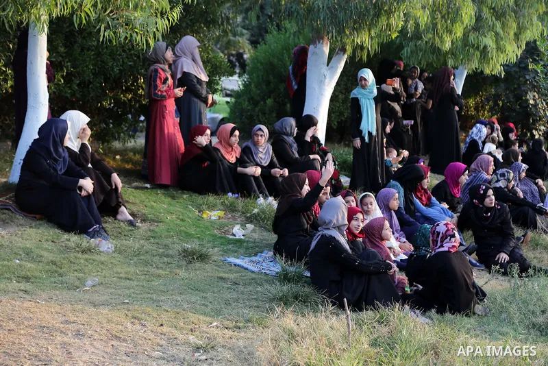 Palestinian muslims attend the prayer of Eid al-Adha or the feast of sacrifice in Gaza city, on September 1, 2017. Muslims around the world are celebrating Eid al-Adha, the "Feast of Sacrifice", which marks the end of th...