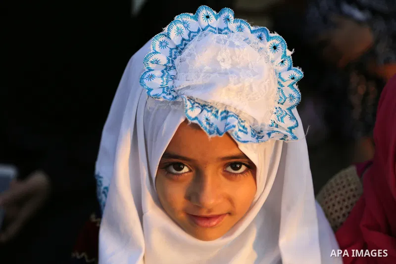 Palestinian muslims attend the prayer of Eid al-Adha or the feast of sacrifice in Gaza city, on September 1, 2017. Muslims around the world are celebrating Eid al-Adha, the "Feast of Sacrifice", which marks the end of th...