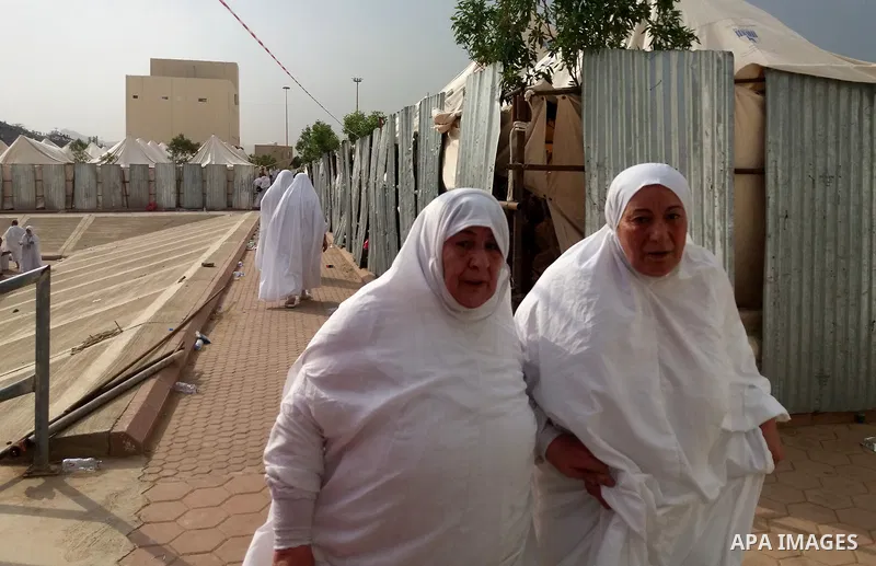 Muslim pilgrims rest near Mount Arafat, also known as Jabal al-Rahma (Mount of Mercy), southeast of the Saudi holy city of Mecca, on Arafat Day which is the climax of the Hajj pilgrimage early on August 31, 2017. Arafat...