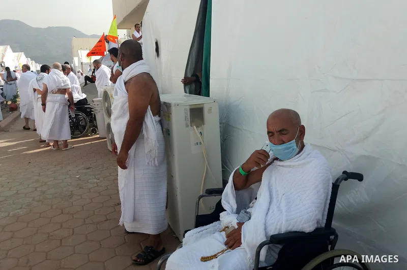 Muslim pilgrims rest near Mount Arafat, also known as Jabal al-Rahma (Mount of Mercy), southeast of the Saudi holy city of Mecca, on Arafat Day which is the climax of the Hajj pilgrimage early on August 31, 2017. Arafat...