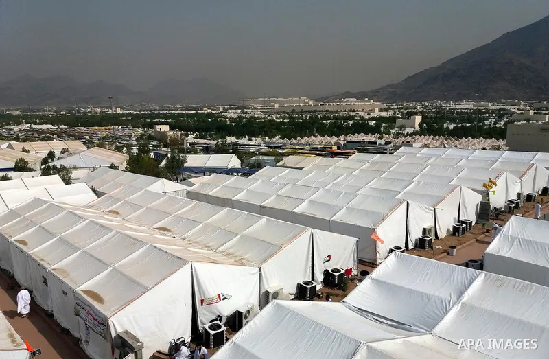 Muslim pilgrims rest near Mount Arafat, also known as Jabal al-Rahma (Mount of Mercy), southeast of the Saudi holy city of Mecca, on Arafat Day which is the climax of the Hajj pilgrimage early on August 31, 2017. Arafat...