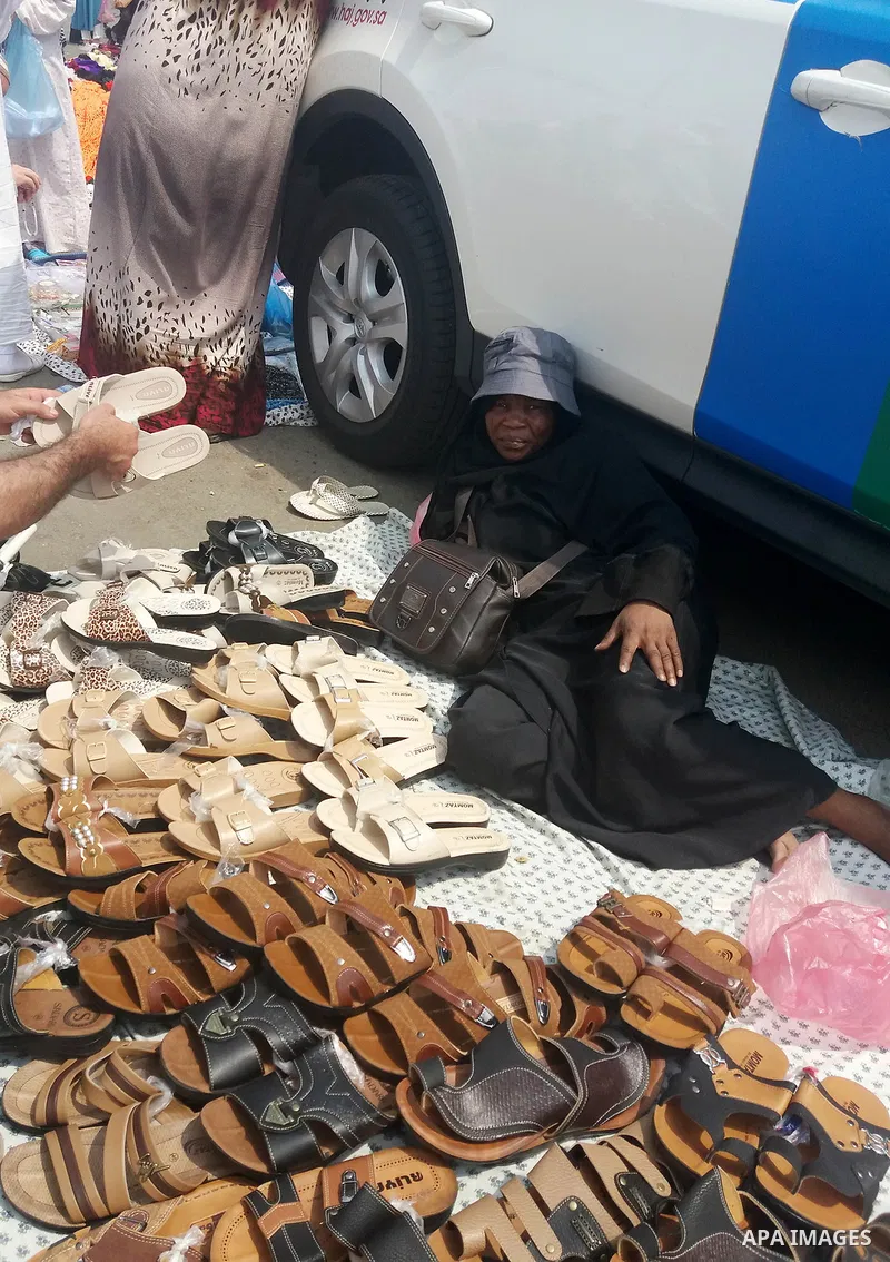 Muslim pilgrims shop on the secund day of Eid al-Adha at a market near the holy city of Mecca, on September 2, 2017. Muslims around the world are celebrating Eid al-Adha, the "Feast of Sacrifice", which marks the end of...