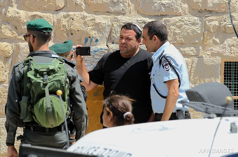 An Israeli border policeman stand guard during a demonstration organised by young Palestinians in Hebron on September 3, 2017, against a recent decision by Israel to boost the powers of the settlers in the occupied West...
