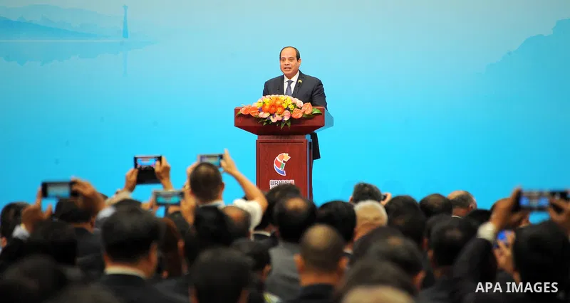 Egyptian President Abdel-Fattah al-Sisi delivers a speech at the BRICS Business Forum in Xiamen, southeast China's Fujian Province, Sept. 4, 2017. Photo by Egyptian President Office