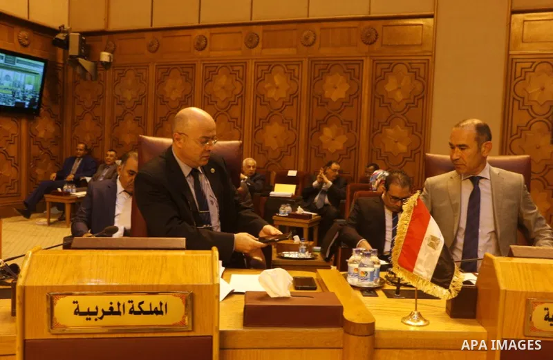 Permanent representatives of the Arab League attend a meeting at League of Arab States headquarter, in Cairo, Egypt, on Sept. 10, 2017. Photo by Stringer
