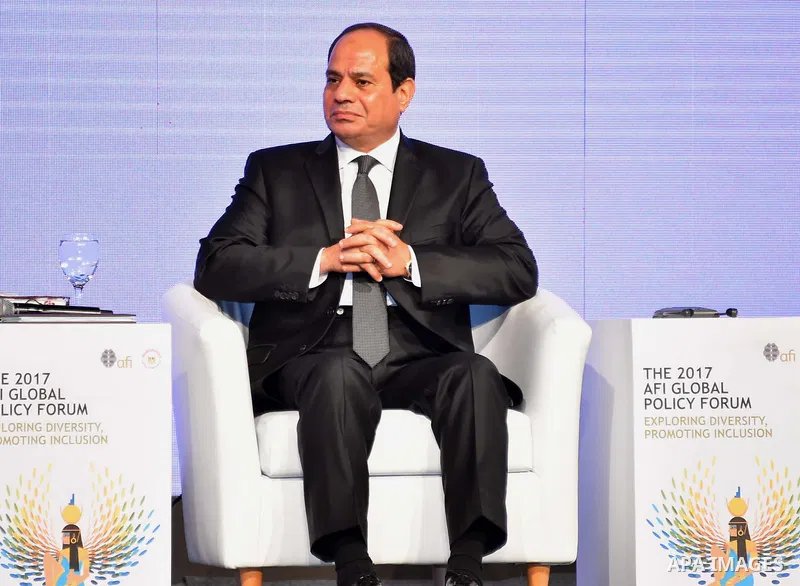 Egyptian President Abdel Fattah al-Sisi attends the 9th Annual Conference of the International Alliance for Financial Inclusion, in Cairo, Egypt, on September 14, 2017. Photo by Egyptian President Office