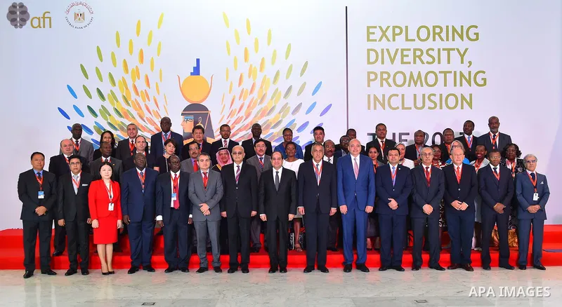 Egyptian President Abdel Fattah al-Sisi attends the 9th Annual Conference of the International Alliance for Financial Inclusion, in Cairo, Egypt, on September 14, 2017. Photo by Egyptian President Office