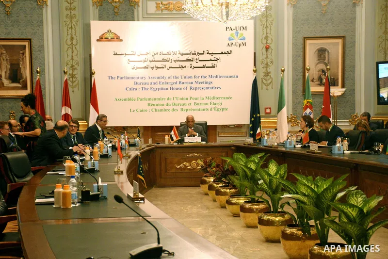 Speaker of the Egyptian parliament Ali Abdelaal, chairs a meeting of the Parliamentary Assembly of the Union for the Mediterranean, in Cairo, Egypt, 16 Septemper 2017. Photo by Stringer