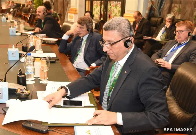 Speaker of the Egyptian parliament Ali Abdelaal, chairs a meeting of the Parliamentary Assembly of the Union for the Mediterranean, in Cairo, Egypt, 16 Septemper 2017. Photo by Stringer