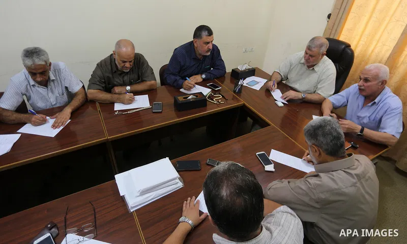 Leaders of Palestinian factions, attend a meeting in Gaza city on Sept. 17, 2017. Hamas announced it had agreed to steps toward resolving a decade-long split with the Fatah movement and was ready to hold elections. Hamas...