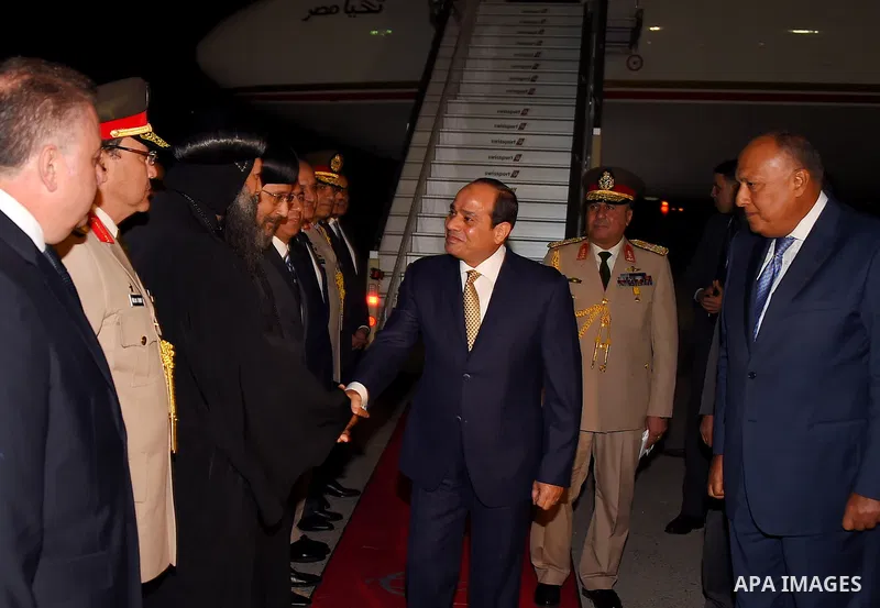 Egyptian President Abdel Fattah al-Sisi arrives to New York City, U.S. on September 17, 2017. Photo by Egyptian President Office