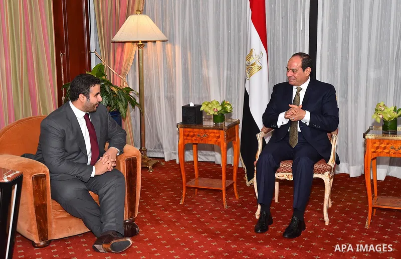 Egyptian President Abdel Fattah al-Sisi, meets with Saudi Ambassador to the United States, in New York City, U.S. September 18, 2017. Photo by Egyptian President Office