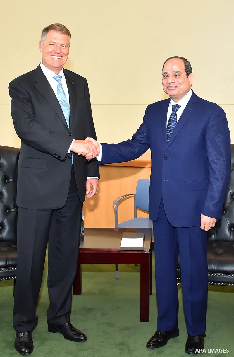 Egyptian President Abdel Fattah al-Sisi meets with Romanian President Klaus Iohannis, in New York on September 19, 2017 in New York City. Photo by Egyptian President Office