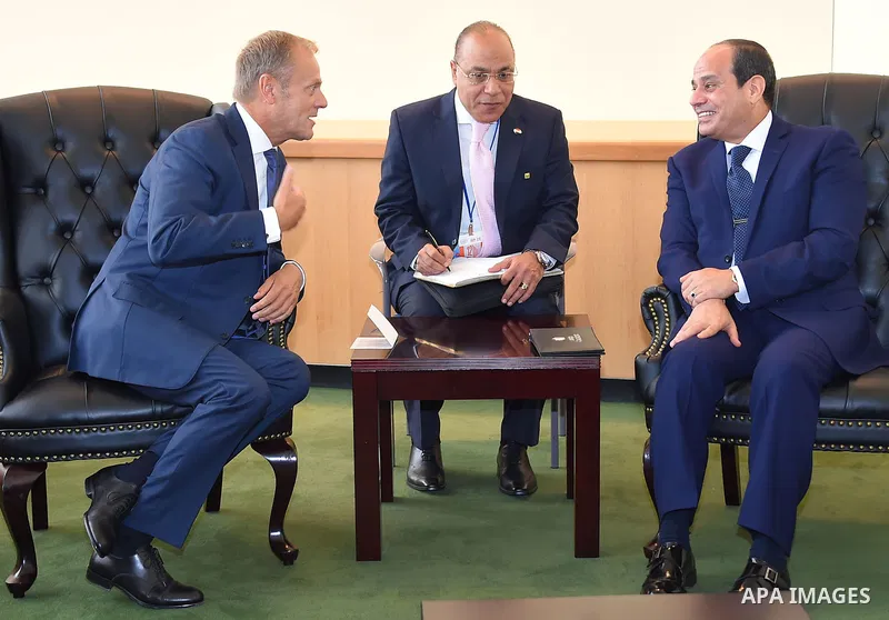 Egyptian President Abdel Fattah al-Sisi meets with President of the European Council, Donald Tusk, in New York on September 19, 2017 in New York City. Photo by Egyptian President Office