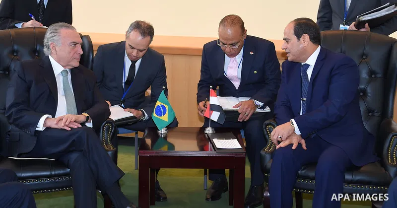 Egyptian President Abdel Fattah al-Sisi meets with Brazilian President Michel Temer, in New York on September 19, 2017 in New York City. Photo by Egyptian President Office