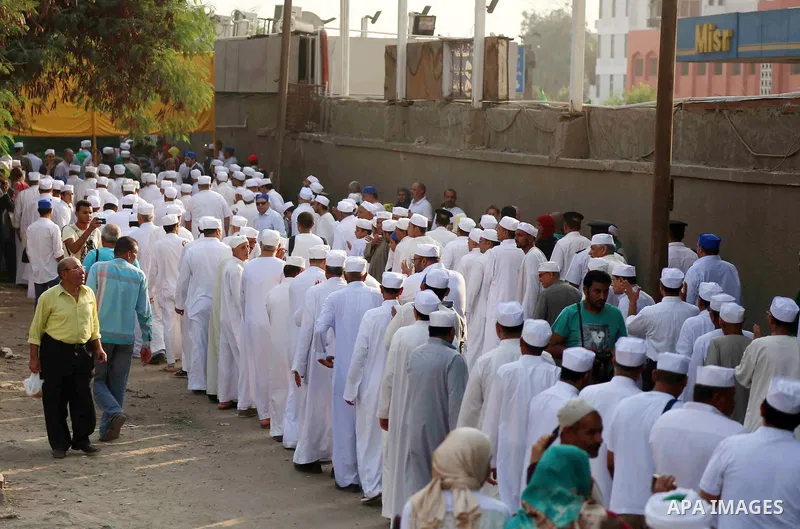 Egyptian Sufi Muslims practice ritualized Zikr (invocation) to celebrate the New Islamic Hijri year 1439 in front of al-Hussein mosque at Al-Azhar district in old Islamic Cairo, Egypt, on September 22, 2017. Photo by Amr...