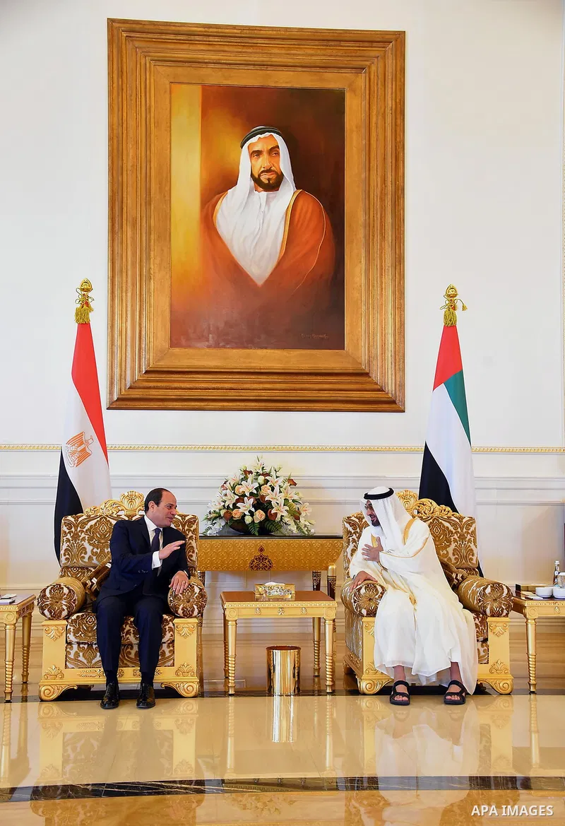 Egyptian President Abdel Fattah al-Sisi meets with Sheikh Mohammed bin Zayed al-Nahyan Crown Prince of Abu Dhabi in Abu Dhabi , on September 25, 2017. Photo by Egyptian President Office
