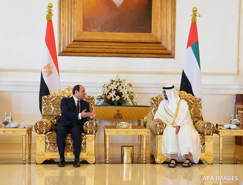 Egyptian President Abdel Fattah al-Sisi meets with Sheikh Mohammed bin Zayed al-Nahyan Crown Prince of Abu Dhabi in Abu Dhabi , on September 25, 2017. Photo by Egyptian President Office