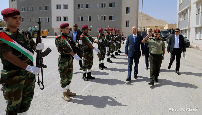 Palestinian Prime Minister Rami Hamdallah arrives to attend the meeting of the security working group at the strategic level, in the West Bank city of Jericho, on September 25, 2017. Photo by Prime Minister Office