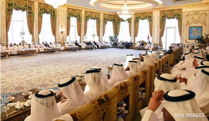 Sheikh Mohammed bin Zayed al-Nahyan Crown Prince of Abu Dhabi receives Egyptian President Abdel Fattah al-Sisi, in Abu Dhabi , on September 25, 2017. Photo by Egyptian President Office