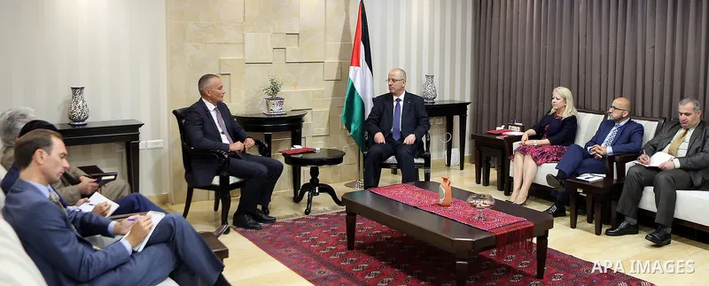 Palestinian Prime minister, Rami Hamadallah, meets with Nikolay Mladenov, United Nations Special Coordinator for the Middle East Peace Process, in the West Bank city of Ramallah, on September 28, 2017. Photo by Prime Min...