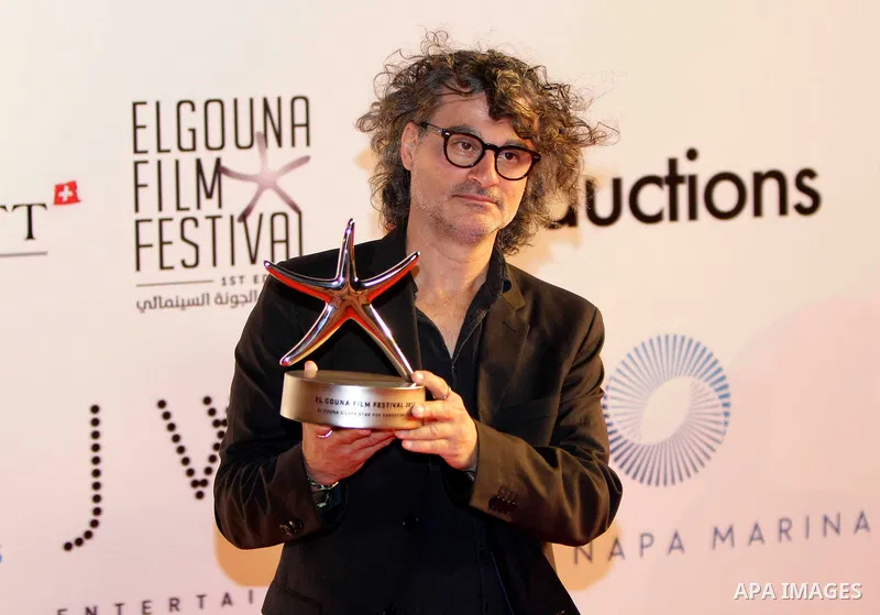 Lebanese director Ziad Doueiri poses with his Silver Star for Best Feature Narrative Film award during the closing ceremony of the El-Gouna Film Festival, in the Red Sead resort of El-Gouna in Egypt, on September 29, 201...