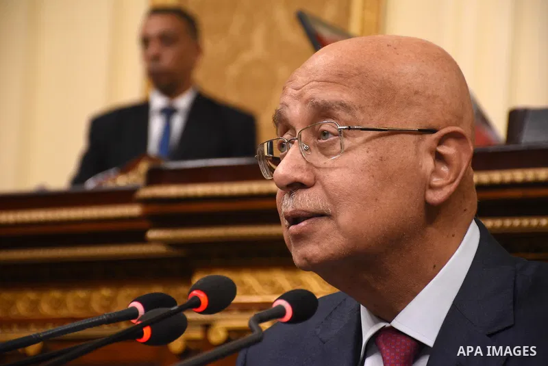 Egyptian Prime Minister Sharif Ismail speaks a meeting of the opening session of the Parliament, in Cairo, Egypt, on October 2, 2017. Photo by Stringer