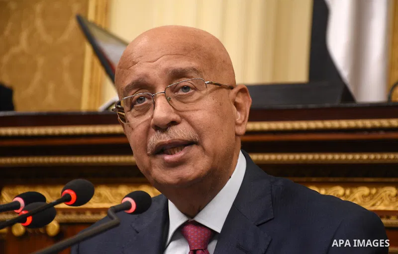 Egyptian Prime Minister Sharif Ismail speaks a meeting of the opening session of the Parliament, in Cairo, Egypt, on October 2, 2017. Photo by Stringer