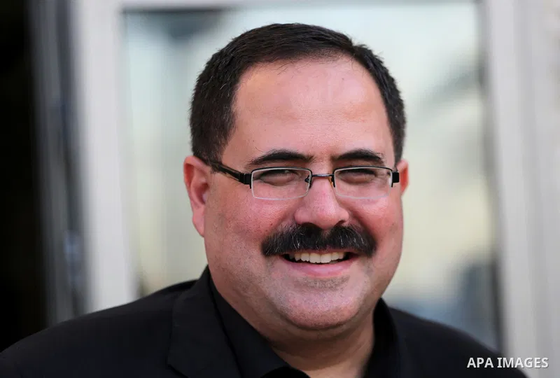 Palestinian Minister of Education, Sabri Saidam, reacts during media interview in Gaza city after he arrives to Gaza Strip with Palestinian Prime Minister Rami Hamdallah and government ministers on October 2, 2017. Pales...