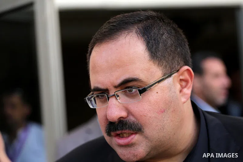 Palestinian Minister of Education, Sabri Saidam, reacts during media interview in Gaza city after he arrives to Gaza Strip with Palestinian Prime Minister Rami Hamdallah and government ministers on October 2, 2017. Pales...