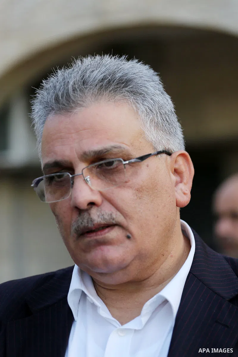 Chairman of the Palestinian Water Authority Mazen Ghoneim, reacts during media interview in Gaza city after he arrives to Gaza Strip with Palestinian Prime Minister Rami Hamdallah and government ministers on October 2, 2...