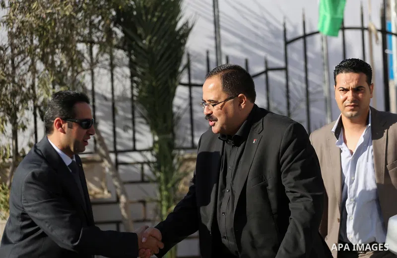 Palestinian Minister of Education, Sabri Saidam arrives before a reconciliation cabinet meeting in Gaza City on October 3, 2017. The Palestinian reconciliation government met in Gaza for the first time since 2014 as move...