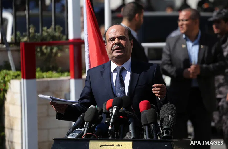 Spokesman for the Palestinian government, Yousef Al Mahmoud, speaks to media following a reconciliation cabinet meeting in Gaza City on October 3, 2017. The Palestinian reconciliation government met in Gaza for the first...