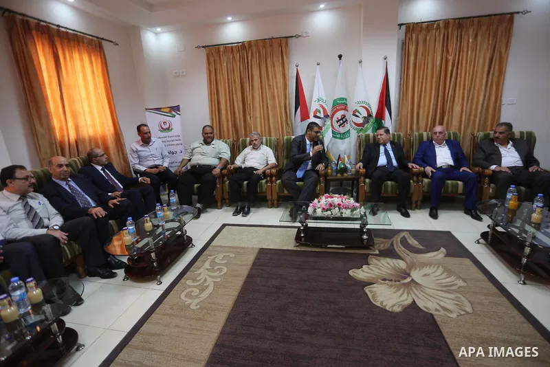 Palestinian minister of health Jawad Awwad, visits Al-Shifa hospital in Gaza City's on October 5, 2017. For three days it was all smiles as the Palestinian prime minister held talks in Gaza with Hamas but as the symbolic...