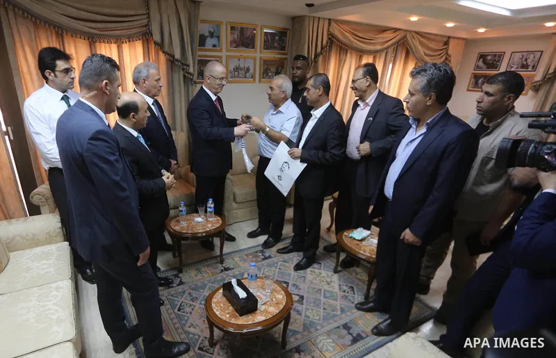 Palestinian prime minister Rami Hamdallah visits the house of late Palestinian leader Yasser Arafat, Gaza City on October 5, 2017. For three days it was all smiles as the Palestinian prime minister held talks in Gaza wit...