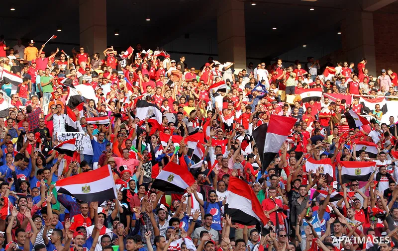 Supporters of Egypt attend the World Cup 2018 Africa qualifying football match between Egypt and Congo at the Borg al-Arab stadium in Alexandria on October 8, 2017. Photo by Amr Sayed
