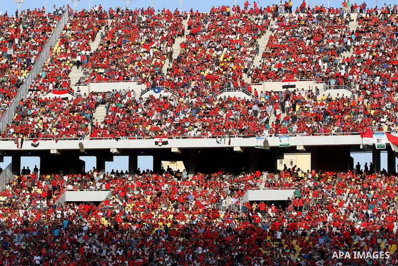 Supporters of Egypt attend the World Cup 2018 Africa qualifying football match between Egypt and Congo at the Borg al-Arab stadium in Alexandria on October 8, 2017. Photo by Amr Sayed