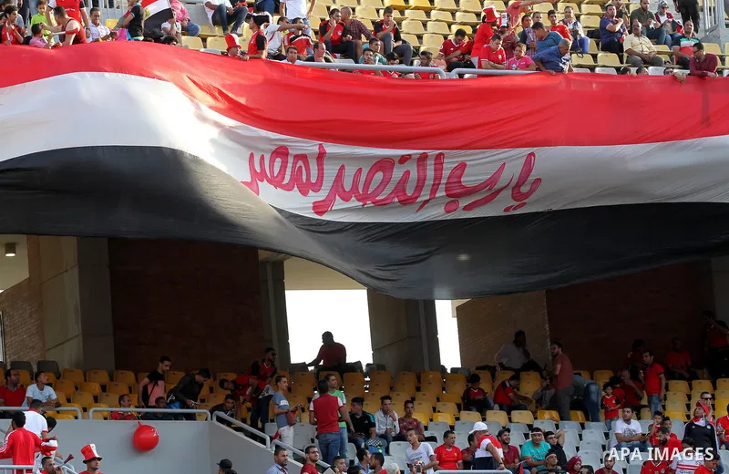 Supporters of Egypt attend the World Cup 2018 Africa qualifying football match between Egypt and Congo at the Borg al-Arab stadium in Alexandria on October 8, 2017. Photo by Amr Sayed