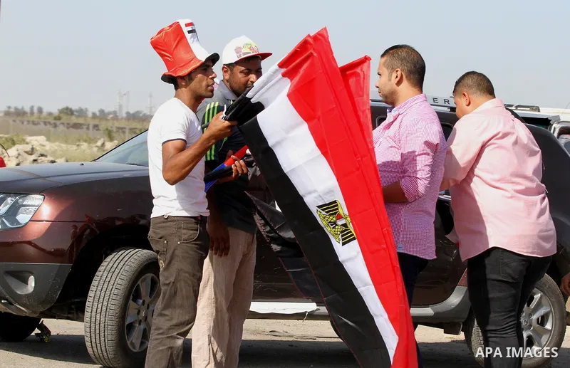 Supporters of Egypt arrive to Borg al-Arab stadium before the World Cup 2018 Africa qualifying football match between Egypt and Congo in Alexandria on October 8, 2017. Photo by Amr Sayed