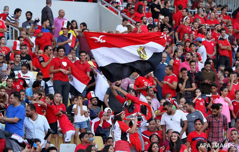 Supporters of Egypt attend the World Cup 2018 Africa qualifying football match between Egypt and Congo at the Borg al-Arab stadium in Alexandria on October 8, 2017. Photo by Amr Sayed