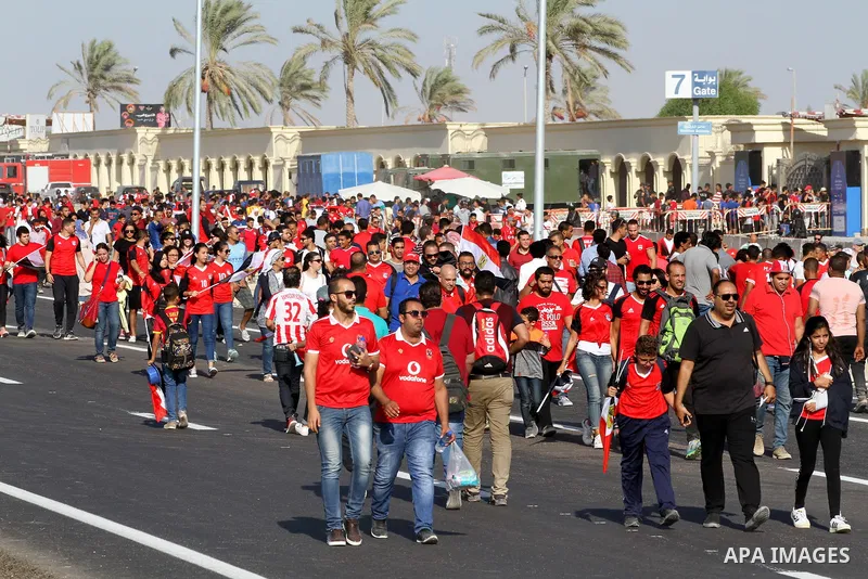Supporters of Egypt arrive to Borg al-Arab stadium before the World Cup 2018 Africa qualifying football match between Egypt and Congo in Alexandria on October 8, 2017. Photo by Amr Sayed