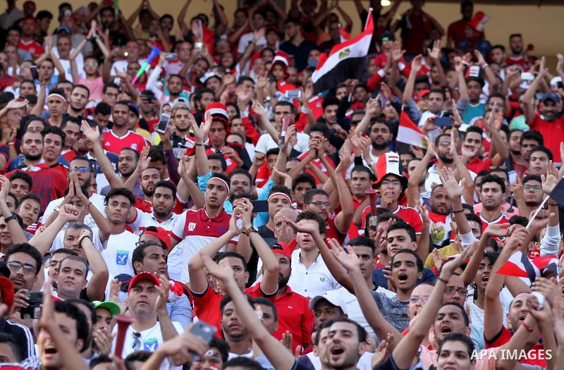 Supporters of Egypt attend the World Cup 2018 Africa qualifying football match between Egypt and Congo at the Borg al-Arab stadium in Alexandria on October 8, 2017. Photo by Amr Sayed